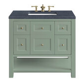  Breckenridge 36'' Single Vanity in Smokey Celadon with 3cm (1-3/8'') Thick Charcoal Soapstone Countertop and Rectangle Sink