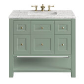  Breckenridge 36'' Single Vanity in Smokey Celadon with 3cm (1-3/8'') Thick Eternal Jasmine Pearl Countertop and Rectangle Sink