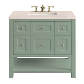  Breckenridge 36'' Single Vanity in Smokey Celadon with 3cm (1-3/8'') Thick Eternal Marfil Countertop and Rectangle Sink