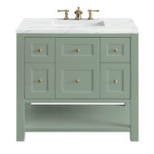  Breckenridge 36'' Single Vanity in Smokey Celadon with 3cm (1-3/8'') Thick Ethereal Noctis Countertop and Rectangle Sink