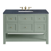  Breckenridge 48'' Single Vanity in Smokey Celadon with 3cm (1-3/8'') Thick Charcoal Soapstone Countertop and Rectangle Sink