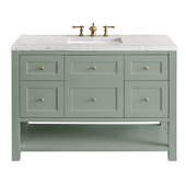  Breckenridge 48'' Single Vanity in Smokey Celadon with 3cm (1-3/8'') Thick Eternal Jasmine Pearl Countertop and Rectangle Sink
