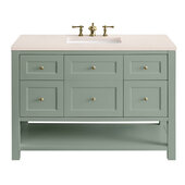  Breckenridge 48'' Single Vanity in Smokey Celadon with 3cm (1-3/8'') Thick Eternal Marfil Countertop and Rectangle Sink