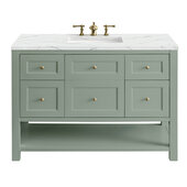  Breckenridge 48'' Single Vanity in Smokey Celadon with 3cm (1-3/8'') Thick Ethereal Noctis Countertop and Rectangle Sink
