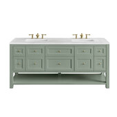  Breckenridge 72'' Double Vanity in Smokey Celadon with 3cm (1-3/8'') Thick Arctic Fall Countertop and Rectangle Undermount Sinks