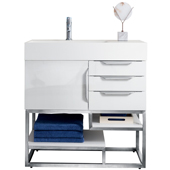  Columbia 36'' Single Bathroom Vanity Cabinet Only in Glossy White Finish