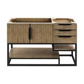 Columbia 48'' Single Vanity in Latte Oak and Matte Black, Base Cabinet Only