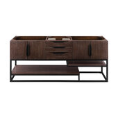  Columbia 72'' Single Vanity in Coffee Oak and Matte Black, Base Cabinet Only