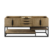  Columbia 72'' Single Vanity in Latte Oak and Matte Black, Base Cabinet Only