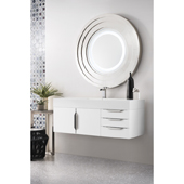  Mercer Island 48'' Single Bathroom Vanity in Glossy White Finish with Glossy White Solid Surface Top and Sink