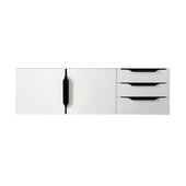  Mercer Island 48'' Single Vanity in Glossy White and Matte Black, Base Cabinet Only