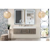  Mercer Island 59'' Double Wall Mounted Bathroom Vanity Cabinet Only in Ash Gray Finish