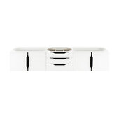  Mercer Island 72'' Double Vanity in Glossy White and Matte Black, Base Cabinet Only