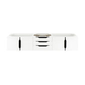  Mercer Island 72'' Single Vanity in Glossy White and Matte Black, Base Cabinet Only