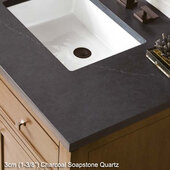  Savannah Single Vanity Cabinet Driftwood with 3cm Charcoal Soapstone Quartz Top w/ Sink
