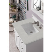  Palisades Single Vanity Bright White with 3cm Eternal Marfil Quartz Top w/ Sink 30'' W x 23-1/2'' D x 35-1/4'' H