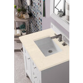  Palisades Single Vanity Bright White with 3cm  Eternal Serena Quartz Top w/ Sink 30'' W x 23-1/2'' D x 35-1/4'' H
