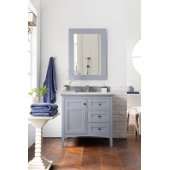  Palisades 36'' Single Bathroom Vanity, Silver Gray and Satin Nickel Hardware - 35'' W x 23'' D x 34'' H