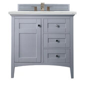  Palisades 36'' Single Vanity in Silver Gray with 3cm (1-3/8'') Thick Ethereal Noctis Quartz Top and Rectangle Undermount Sink