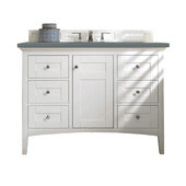  Palisades 48'' Single Vanity in Bright  White with 3cm (1-3/8'') Thick Cala Blue Quartz Top and Rectangle Undermount Sink