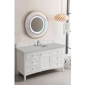  Palisades Single Vanity Bright White with 3cm Eternal Marfil Quartz Top w/ Sink