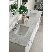  Palisades 72'' Double Bathroom Vanity, Bright White with 3 cm Carrara Marble Top and Satin Nickel Hardware - 72'' W x 23-1/2'' D x 35-1/4'' H