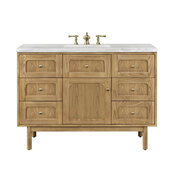  Laurent 48'' Single Vanity in Light Natural Oak with 3cm (1-3/8'') Thick Arctic Fall Top and Rectangle Sink