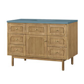  Laurent 48'' Single Vanity in Light Natural Oak with 3cm (1-3/8'') Thick Cala Blue Top and Rectangle Sink