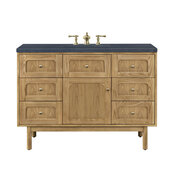  Laurent 48'' Single Vanity in Light Natural Oak with 3cm (1-3/8'') Thick Charcoal Soapstone Top and Rectangle Sink