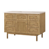  Laurent 48'' Single Vanity in Light Natural Oak with 3cm (1-3/8'') Thick Eternal Marfil Top and Rectangle Sink