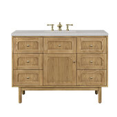  Laurent 48'' Single Vanity in Light Natural Oak with 3cm (1-3/8'') Thick Eternal Serena Top and Rectangle Sink