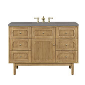  Laurent 48'' Single Vanity in Light Natural Oak with 3cm (1-3/8'') Thick Grey Expo Top and Rectangle Sink