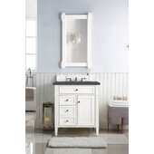  Brittany Single Vanity Bright White with 3cm Charcoal Soapstone Quartz Top w/ Sink 30'' W x 23-1/2'' D x 34'' H