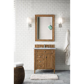  Brittany 30'' Single Bathroom Vanity, Saddle Brown with 3 cm Arctic Fall Solid Surface Top and Satin Nickel Hardware - 30'' W x 23-1/2'' D x 34'' H
