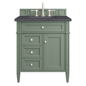  Brittany 30'' Single Vanity in Smokey Celadon with 3cm (1-3/8'') Thick Charcoal Soapstone Top and Rectangle Sink
