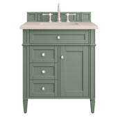  Brittany 30'' Single Vanity in Smokey Celadon with 3cm (1-3/8'') Thick Eternal Marfil Top and Rectangle Sink