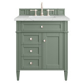  Brittany 30'' Single Vanity in Smokey Celadon with 3cm (1-3/8'') Thick Ethereal Noctis Top and Rectangle Sink