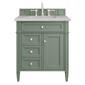  Brittany 30'' Single Vanity in Smokey Celadon with 3cm (1-3/8'') Thick Eternal Serena Top and Rectangle Sink