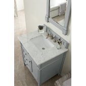  Brittany 30'' Single Bathroom Vanity, Urban Gray with 3 cm Carrara Marble Top and Satin Nickel Hardware - 30'' W x 23-1/2'' D x 34'' H