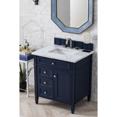  Brittany 30'' Single Bathroom Vanity Set in Victory Blue Finish with 1-1/5'' Carrara Marble Top and Sink
