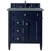  Brittany 30'' Single Vanity in Victory Blue with 3cm (1-3/8'') Thick Cala Blue Quartz Top and Rectangle Sink