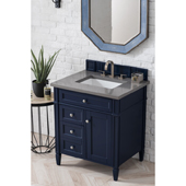  Brittany 30'' Single Bathroom Vanity Set in Victory Blue Finish with 1-1/5'' Grey Expo Quartz Top and Sink