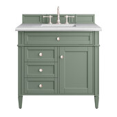  Brittany 36'' Single Vanity in Smokey Celadon with 3cm (1-3/8'') Thick Arctic Fall Top and Rectangle Undermount Sink