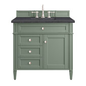  Brittany 36'' Single Vanity in Smokey Celadon with 3cm (1-3/8'') Thick Charcoal Soapstone Top and Rectangle Undermount Sink