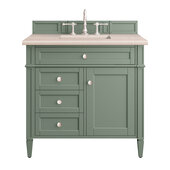  Brittany 36'' Single Vanity in Smokey Celadon with 3cm (1-3/8'') Thick Eternal Marfil Top and Rectangle Undermount Sink