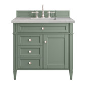  Brittany 36'' Single Vanity in Smokey Celadon with 3cm (1-3/8'') Thick Eternal Serena Top and Rectangle Undermount Sink