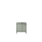  Brittany Sage Green Single Vanity with 3cm Grey Expo Quartz Top w/ Sink 36'' W x 23-1/2'' D x 34'' H