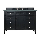  Brittany 48'' Single Vanity in Black Onyx with 3cm (1-3/8'') Thick Cala Blue Quartz Top and Rectangle Undermount Sink