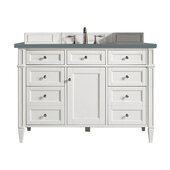  Brittany 48'' Single Vanity in Bright White with 3cm (1-3/8'') Thick Cala Blue Quartz Top and Rectangle Undermount Sink