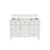  Brittany Bright White Single Vanity with 3cm Grey Expo Quartz Top w/ Sink 48'' W x 23-1/2'' D x 34'' H